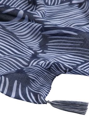 Imagen 2 del producto Pañuelo Estampado Ari Azul Borlas Humana