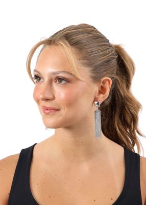 Imagen 2 del producto Aros Largo Denise Plateado Humana