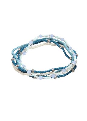 Set De 5 Pulseras Azul Humana