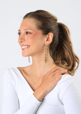 Imagen 2 del producto Aros Largos Vania Dorado Humana