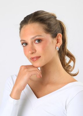 Imagen 2 del producto Aros Pegados Meli Plateado Humana