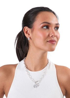 Imagen 2 del producto Collar Corto Mosquetón Plateado Humana