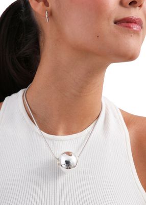 Imagen 2 del producto Collar Cadena Círculo Plateado Humana