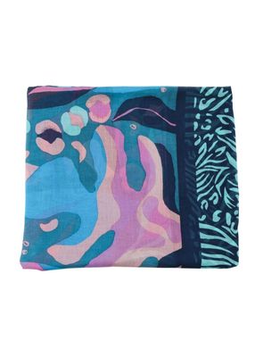 Pareo Estampado Print Grevillea Azul Id