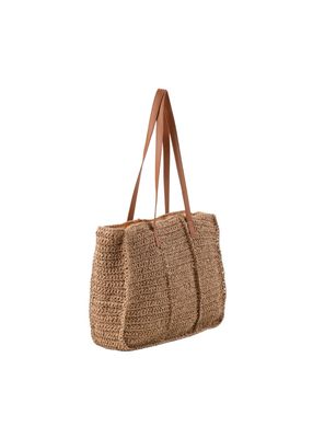 Imagen 2 del producto Cartera Tote Mona Tipo Rafia Tejida Café Playa Humana