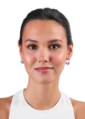 Imagen 2 del producto Aros Argolla Medios Plateado Humana