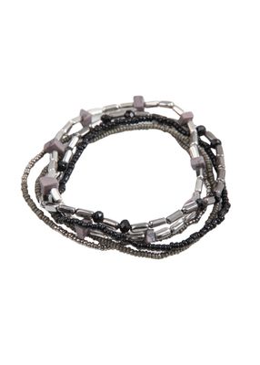 Set De 5 Pulseras Gris Humana