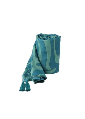 Pañuelo Estampado Baniano Verde I-D