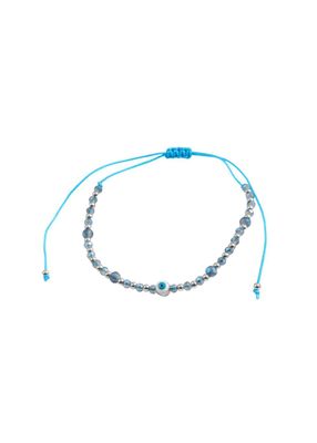 Tobillera Praia Mostacillas azul plateado ID