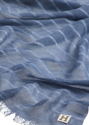 Imagen 2 del producto Pañuelo Liso Hani Flecos Azul Humana