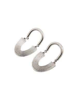 Aros Mediano Rainbow Plateado Humana