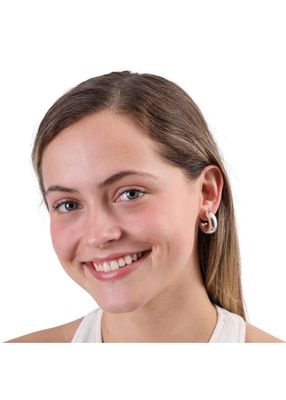 Imagen 2 del producto Aros Argolla Thick Plateado Humana