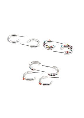 Set de 4 argollas Nuvia Plateado ID