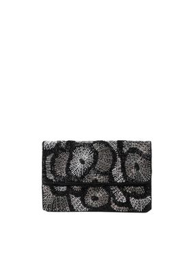 Cartera De Fiesta Mostacilla Radial Plateado Humana