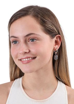 Imagen 2 del producto Aros Argolla Oval Plateado Humana