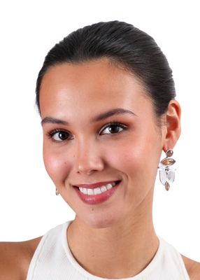 Imagen 2 del producto Aros Largo Semicirculo Plateado Humana