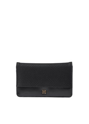 Billetera Chica Emi Ecocuero Snake Negra Humana