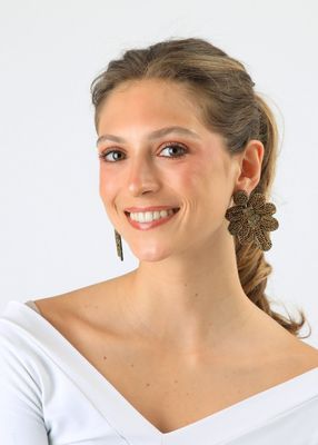 Imagen 2 del producto Aros Largos Leaf Plateado Humana