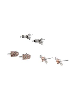 Set de 3 aros Adriana Plateado ID