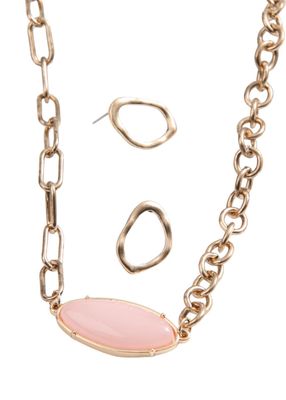 Set de Collar y Aros Loom Dorado Humana