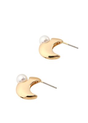 Aros Pegado Fashion Pearls Dorado Humana