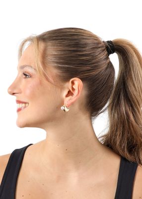 Imagen 2 del producto Aros Pegado Fashion Pearls Dorado Humana