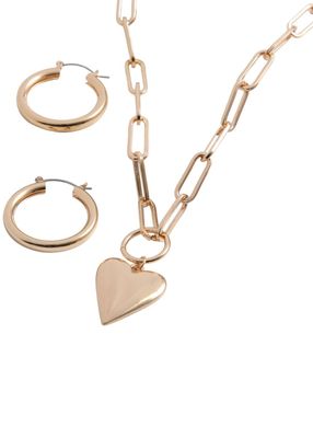 Set de argollas y collar Sirenna Dorado ID