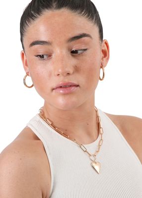 Imagen 2 del producto Set de argollas y collar Sirenna Dorado ID