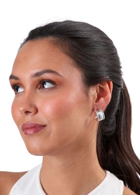 Imagen 2 del producto Aros Argolla Circónes Plateado Humana