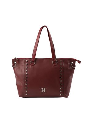 Cartera Tote Erika Ecocuero burdeo con tachas Humana