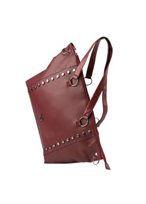 Imagen 2 del producto Cartera Tote Erika Ecocuero burdeo con tachas Humana