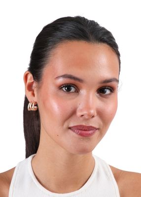 Imagen 2 del producto Aros Pegado Semicirculo Dorado Humana