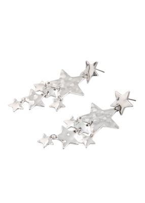 Aros Largo Stars Plateado Humana