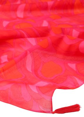 Imagen 2 del producto Pañuelo Estampado Asier Rojo Borlas Humana