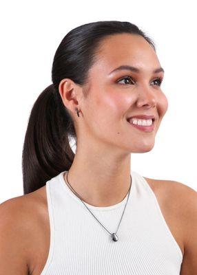 Imagen 2 del producto Set De Collar Y Aros Oval Plateado Humana