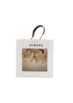 Imagen 2 del producto Aros Argolla Parle Dorado Acero Inoxidable Humana