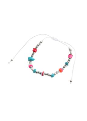 Tobillera Meri Mostacillas multicolor plateado ID