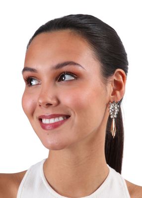 Imagen 2 del producto Aros Largo Hojas Dorado Humana