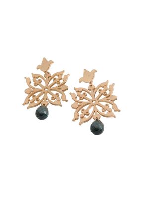 Imagen 1 del producto Aros Largo Mandala Green Dorado Humana