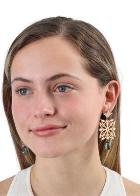 Imagen 2 del producto Aros Largo Mandala Green Dorado Humana