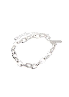 Pulsera Cadena Gruesa Plateado Humana