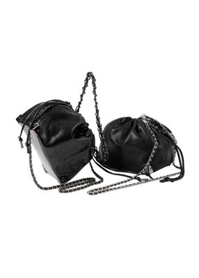 Imagen 2 del producto Cartera Bandolera Caty Ecocuero Brillante Negro Humana