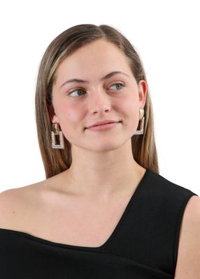 Imagen 2 del producto Aros Mediano Square Dorado Fiesta Humana