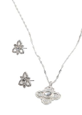 Set de aros y collar Nia Plateado ID