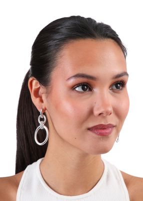 Imagen 2 del producto Aros Largo Oval Plateado Humana