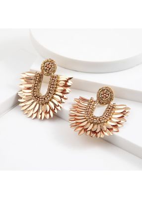 Aros Fiesta Feather Dorado Humana
