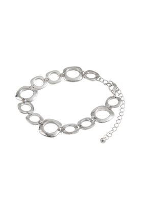 Pulsera Rosa Plateado ID