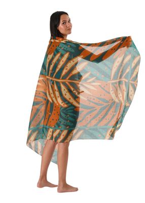 Imagen 2 del producto Pareo Estampado Hojas Jazmin Verde Id