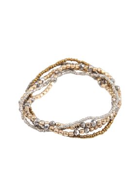 Set De 5 Pulseras Golden Dorado Humana