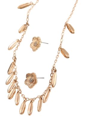 Set Collar y Aros Spring Dorado Humana